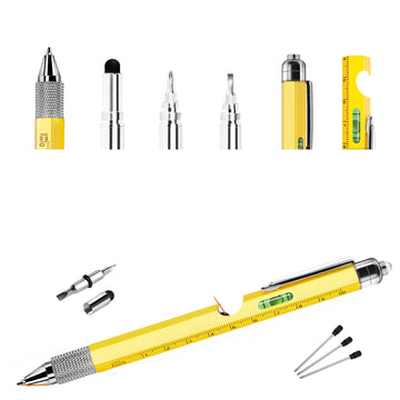 Stylo Multifonction 9-en-1 Pratique et Original - Pour Écriture, Mesure, Niveau à Bulle et Plus